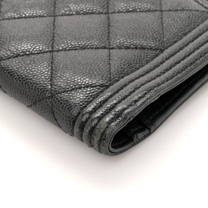 Chanel Caviar Quilted Boy Yen Wallet Black