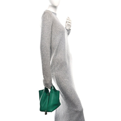 Hermes Taurillon Clemence Picotin Lock 18 PM Vert Vertigo