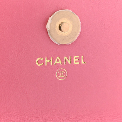 Chanel Lambskin Quilted Pillow Crush Flap Phone Holder With Chain Pink