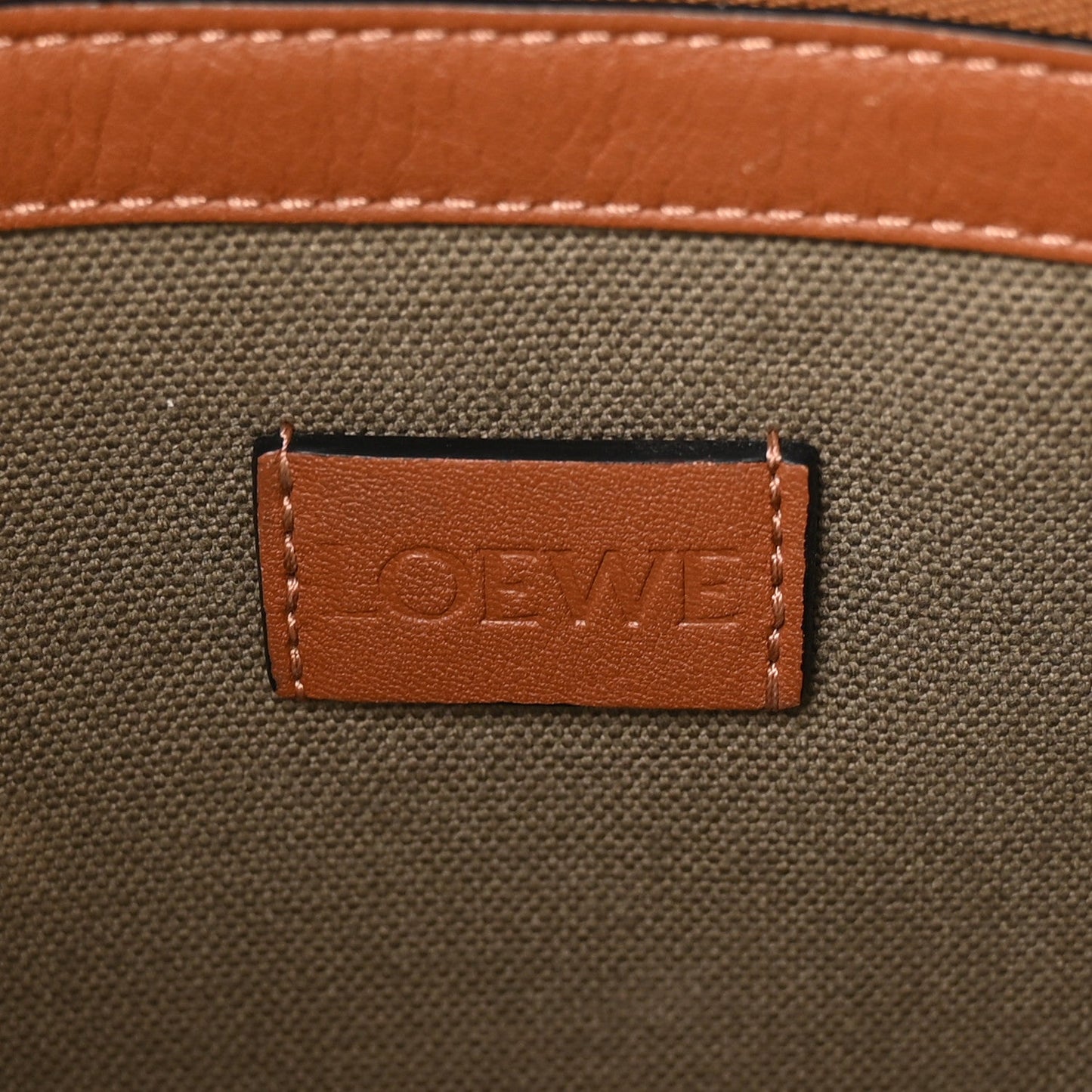 Loewe Jacquard Anagram Calfskin Buckle Tote Green