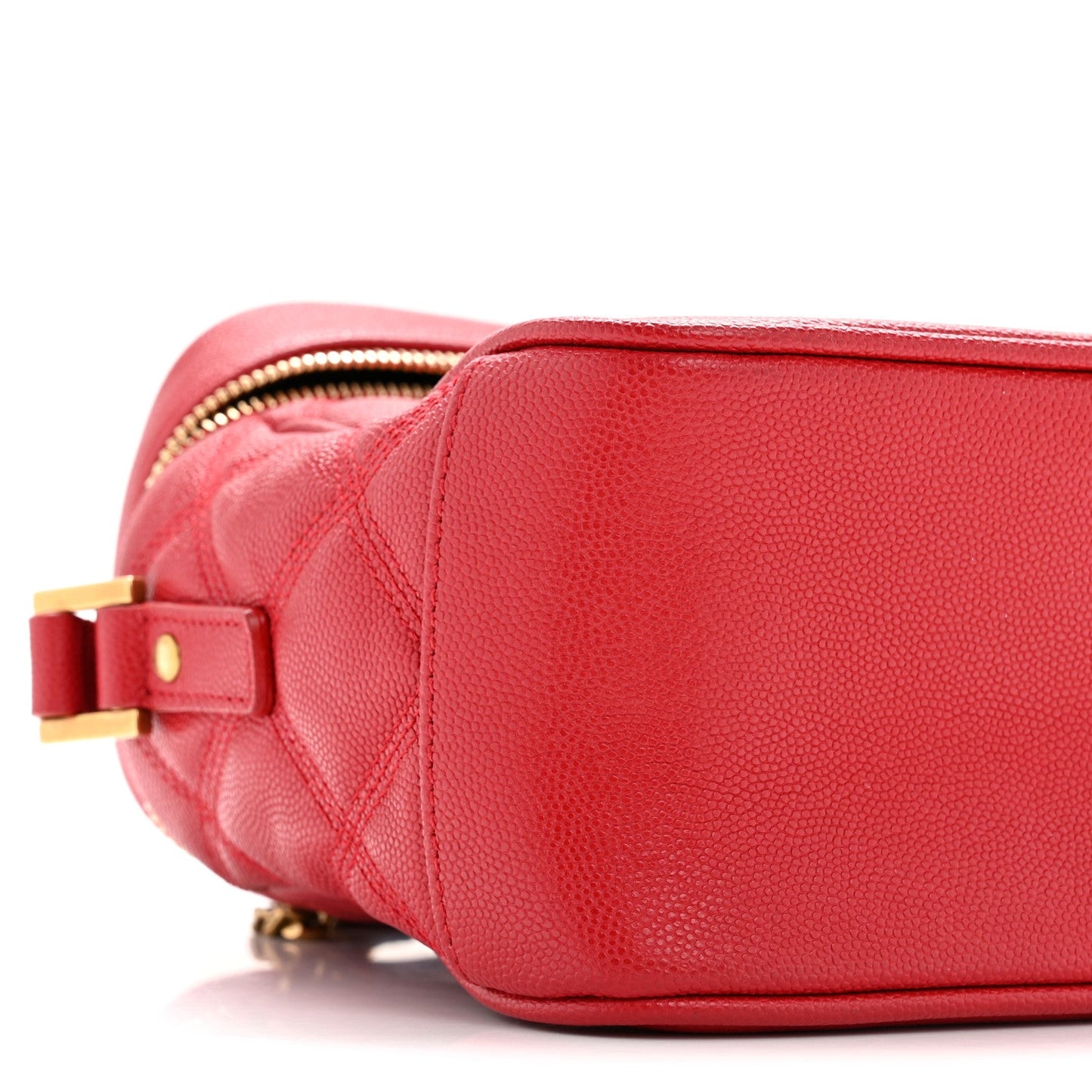 Saint Laurent Grain de Poudre Quilted 80's Vanity Bag Rouge Eros