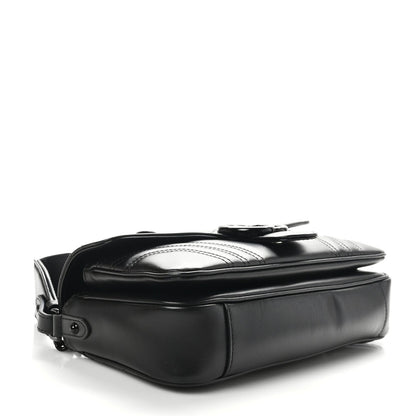 Gucci Calfskin Matelasse Monochrome GG Marmont Crossbody Shoulder Bag Black