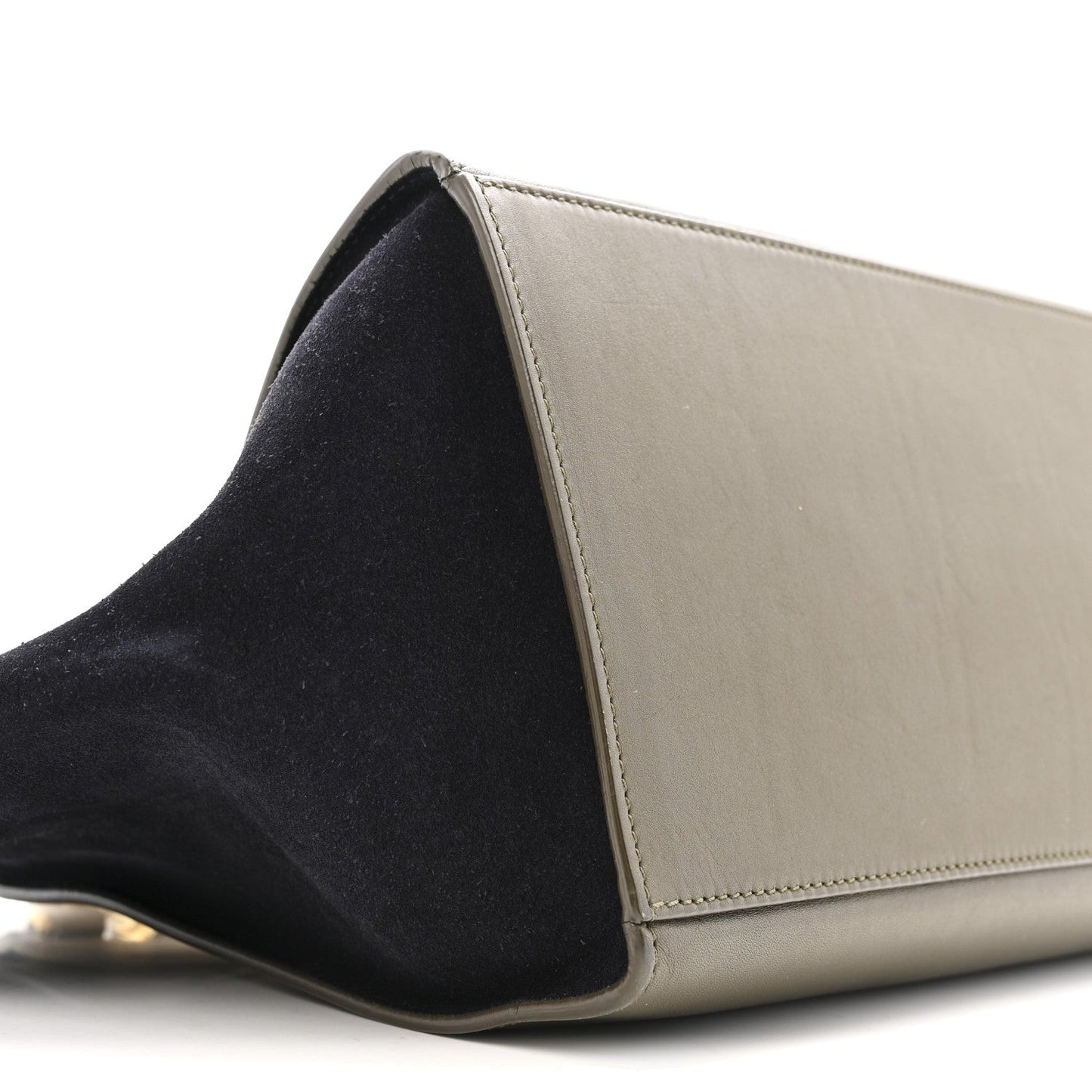 Celine Bullhide Smooth Calfskin Suede Medium Tri-Color Trapeze White Multicolor