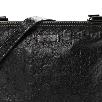 Gucci Guccissima Small Flat Messenger Bag Black