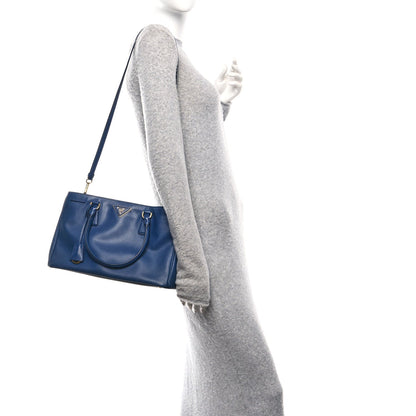 Prada Saffiano Lux Medium Tote Bluette