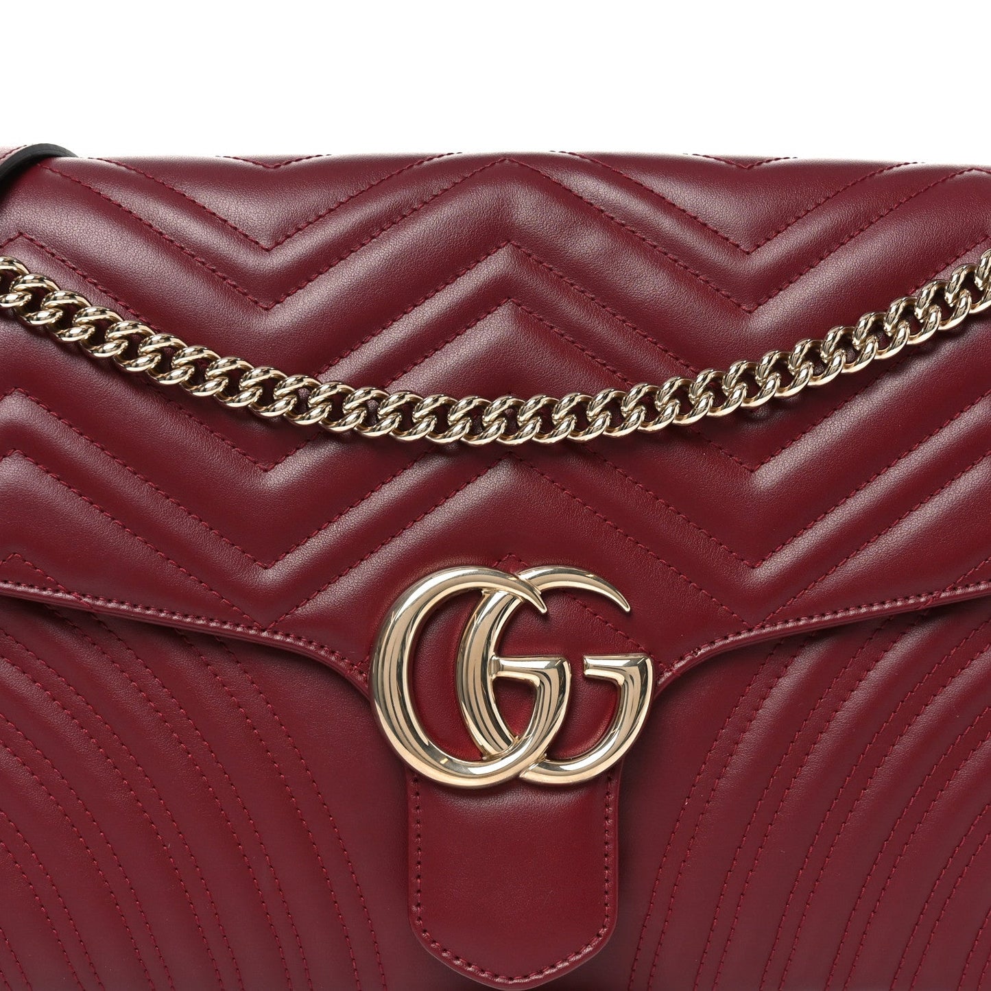 Gucci Calfskin Matelasse Large Horizontal GG Marmont Shoulder Bag Black