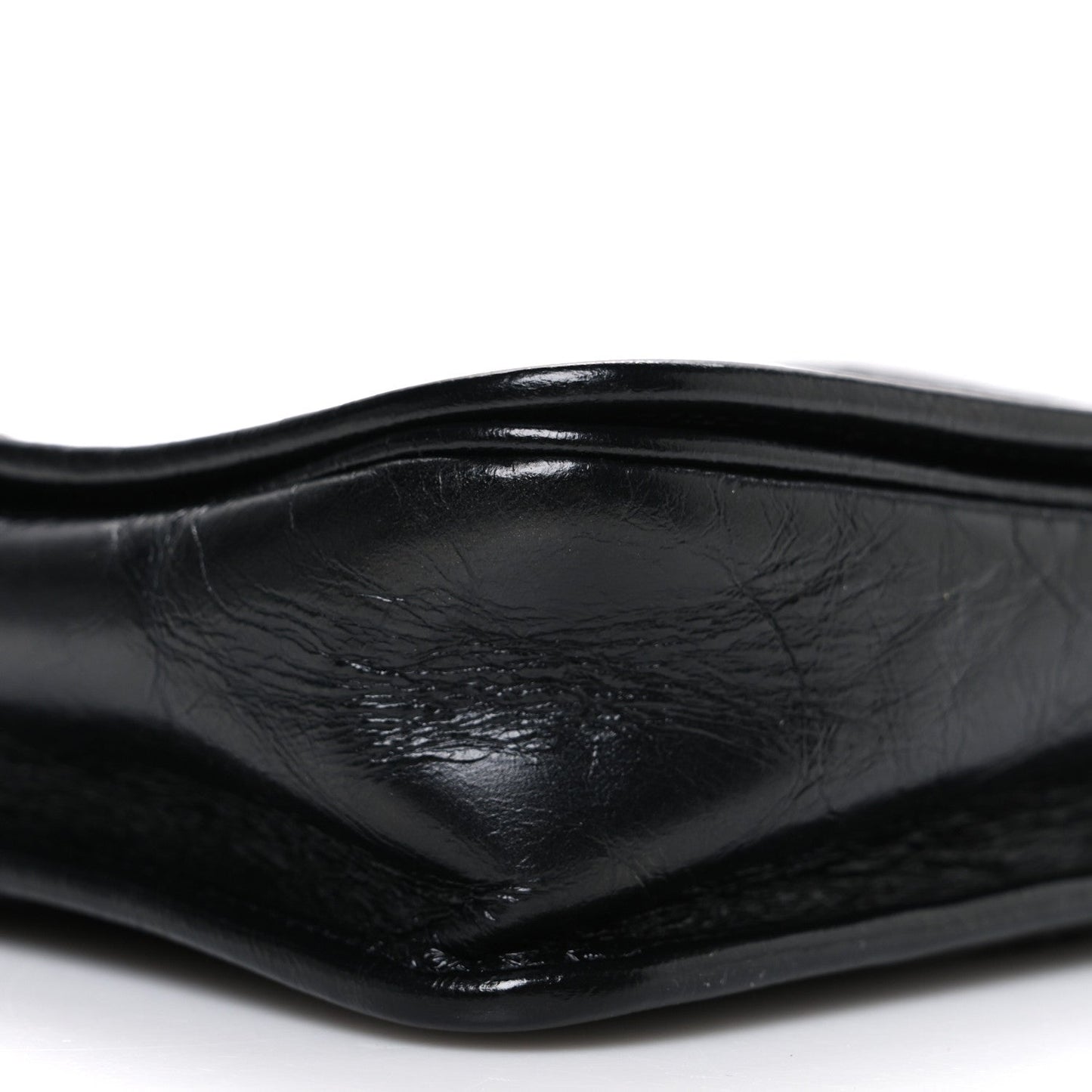 Saint Laurent Crinkled Calfskin Matelasse Monogram Niki Chain Wallet Black
