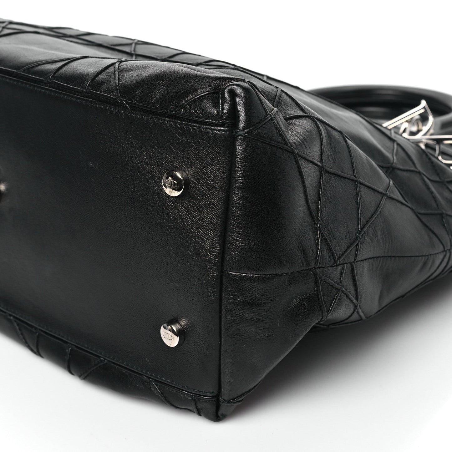 Christian Dior Lambskin Cannage Medium Granville Tote Black