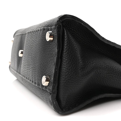 Fendi Cuoio Romano Selleria Bi-Color Medium Peekaboo Iconic Satchel Black Mou