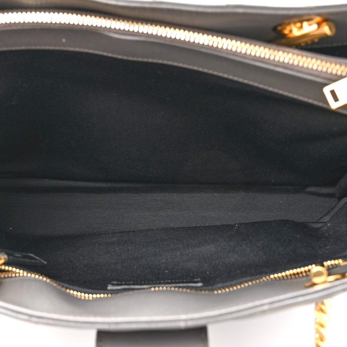Saint Laurent Grain De Poudre Matelasse Chevron Monogram Shopping Bag Fog