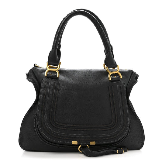 Chloe Calfskin Medium Marcie Satchel Black