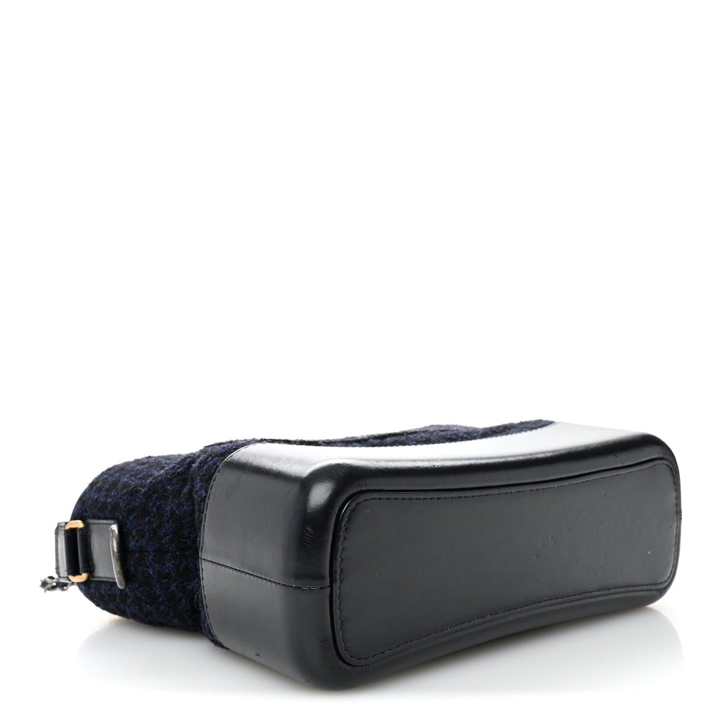 Chanel Tweed Calfskin Quilted Medium Gabrielle Hobo Black Blue