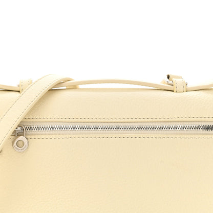 Loro Piana Grained Calfskin L19 Extra Pocket Pouch Whisper White