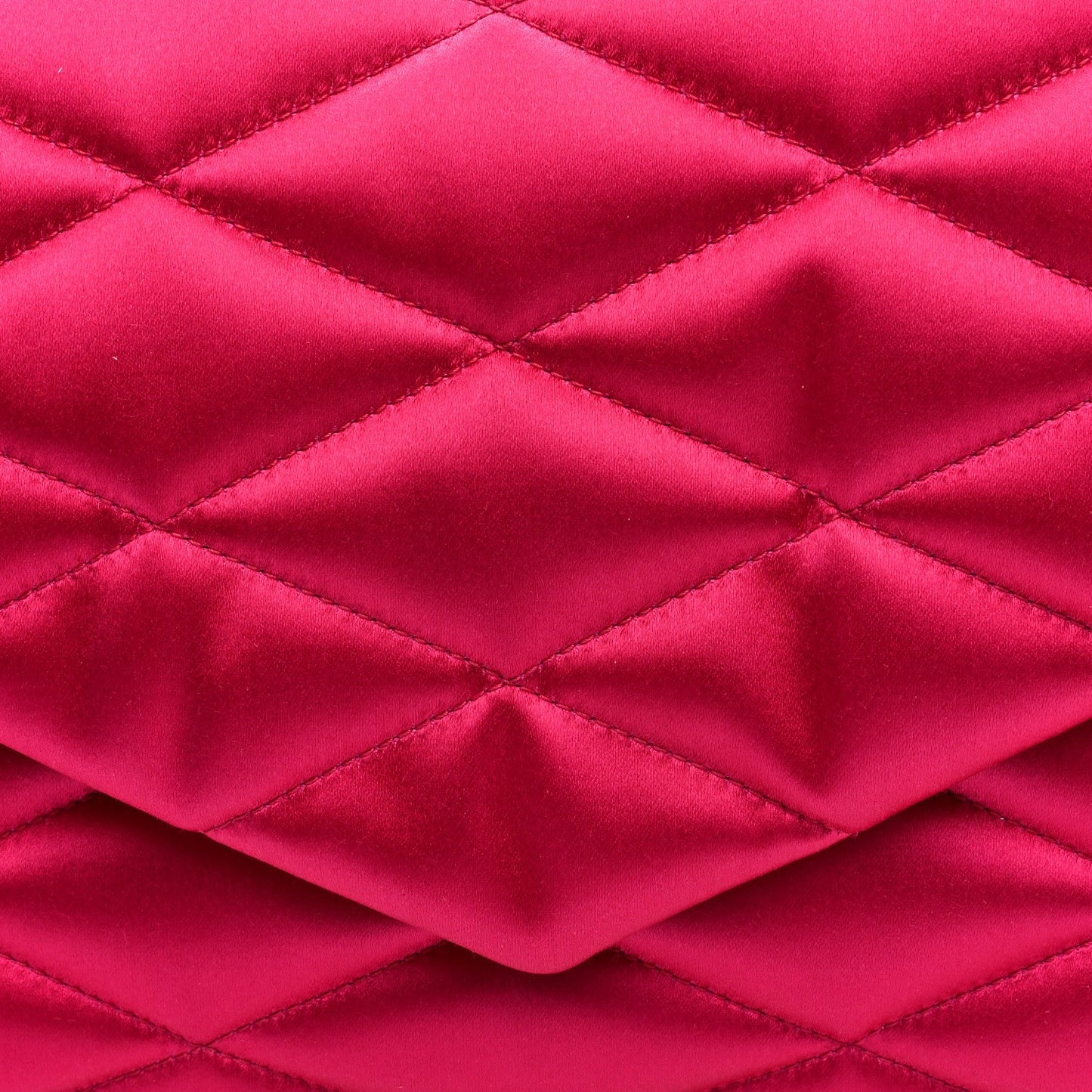 Saint Laurent Satin Quilted Sade Puffer Envelope Clutch Bubblegum