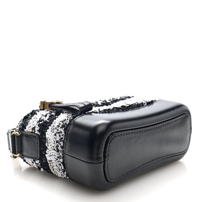 Chanel Sequin Calfskin Small Gabrielle Hobo Black White