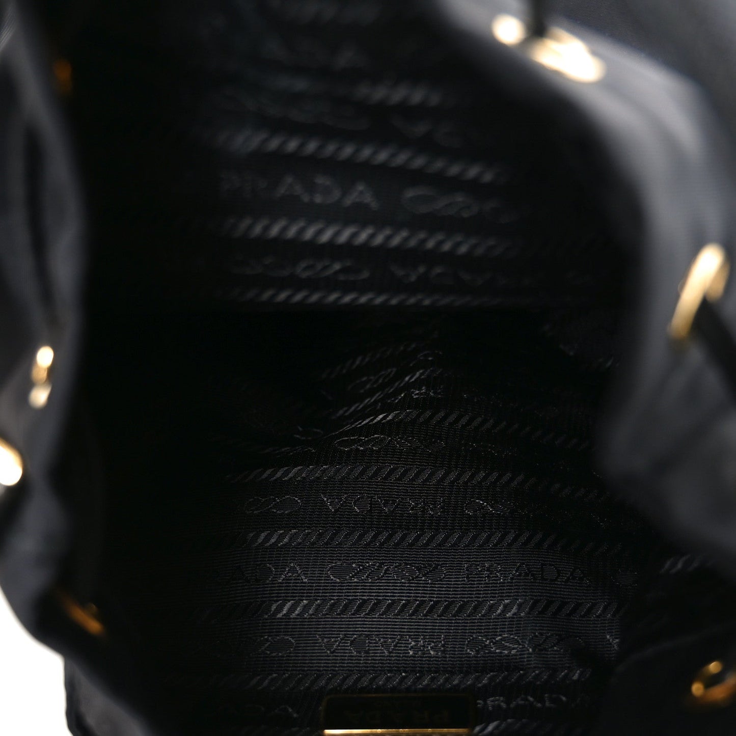 Prada Saffiano Tessuto Nylon Mini Bucket Crossbody Bag Black