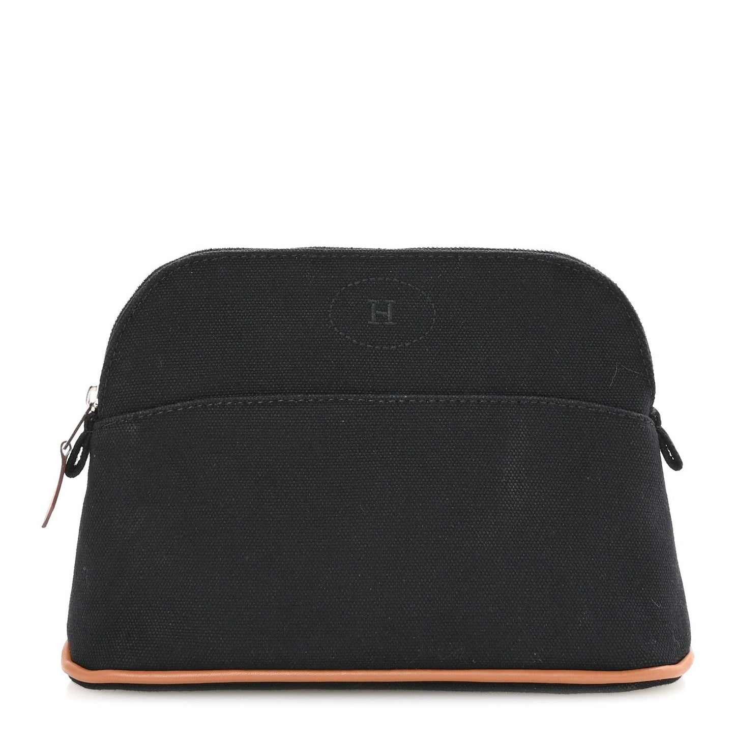Hermes Cotton Canvas Mini Bolide Travel Cosmetic Pouch Black