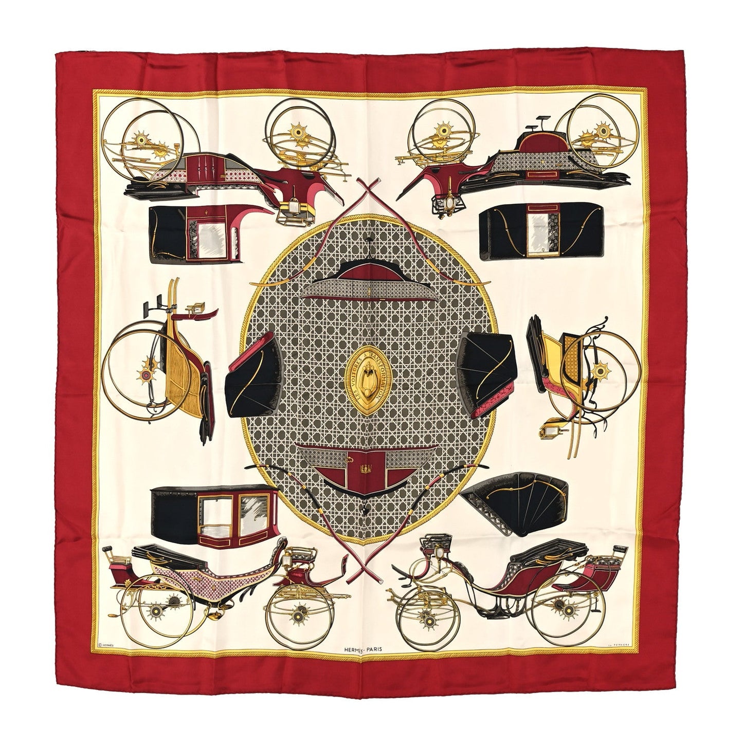 Hermes Silk Les Voitures A Transformation Scarf 90