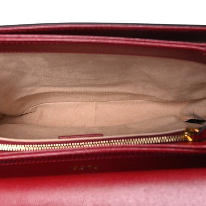 Gucci GG Supreme Monogram Azalea Calfskin Horsebit 1955 Shoulder Bag Beige Ebony New Cherry Red