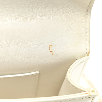 Christian Dior Calfskin Printed Mini Diorama Flap Bag White