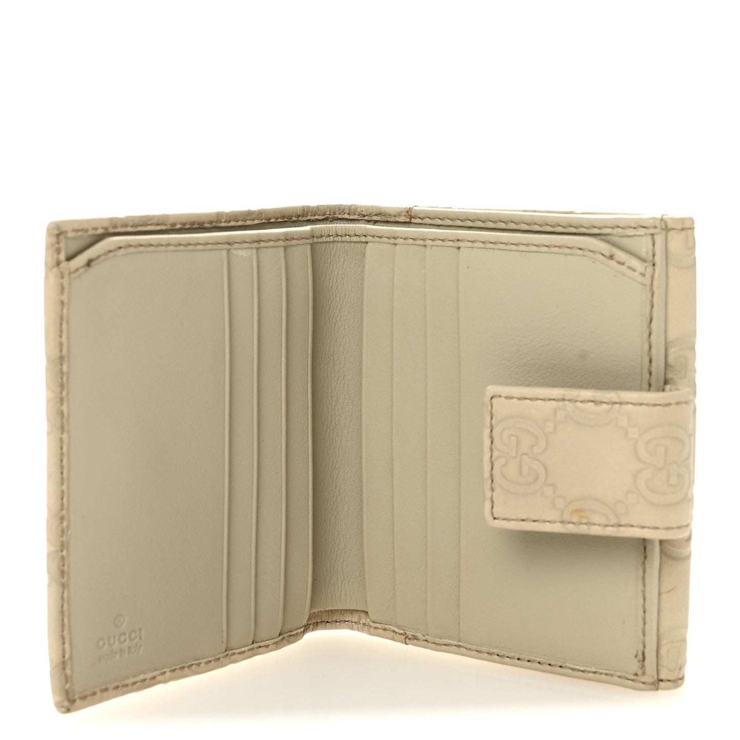 Gucci Guccissima Princy French Flap Wallet Off White