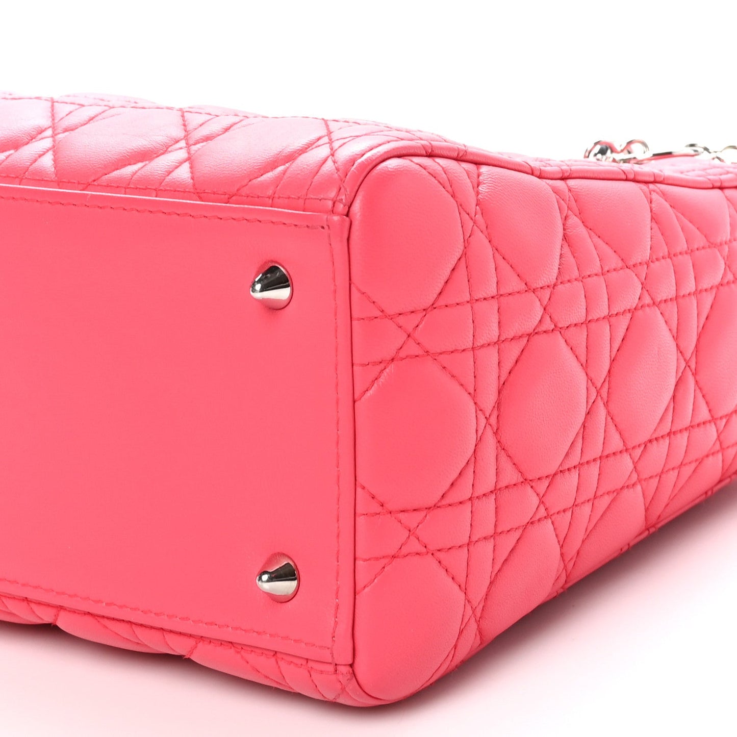 Christian Dior Lambskin Cannage Medium Lady Dior Fuchsia
