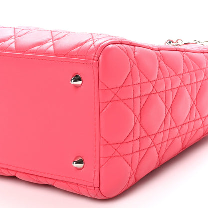 Christian Dior Lambskin Cannage Medium Lady Dior Fuchsia