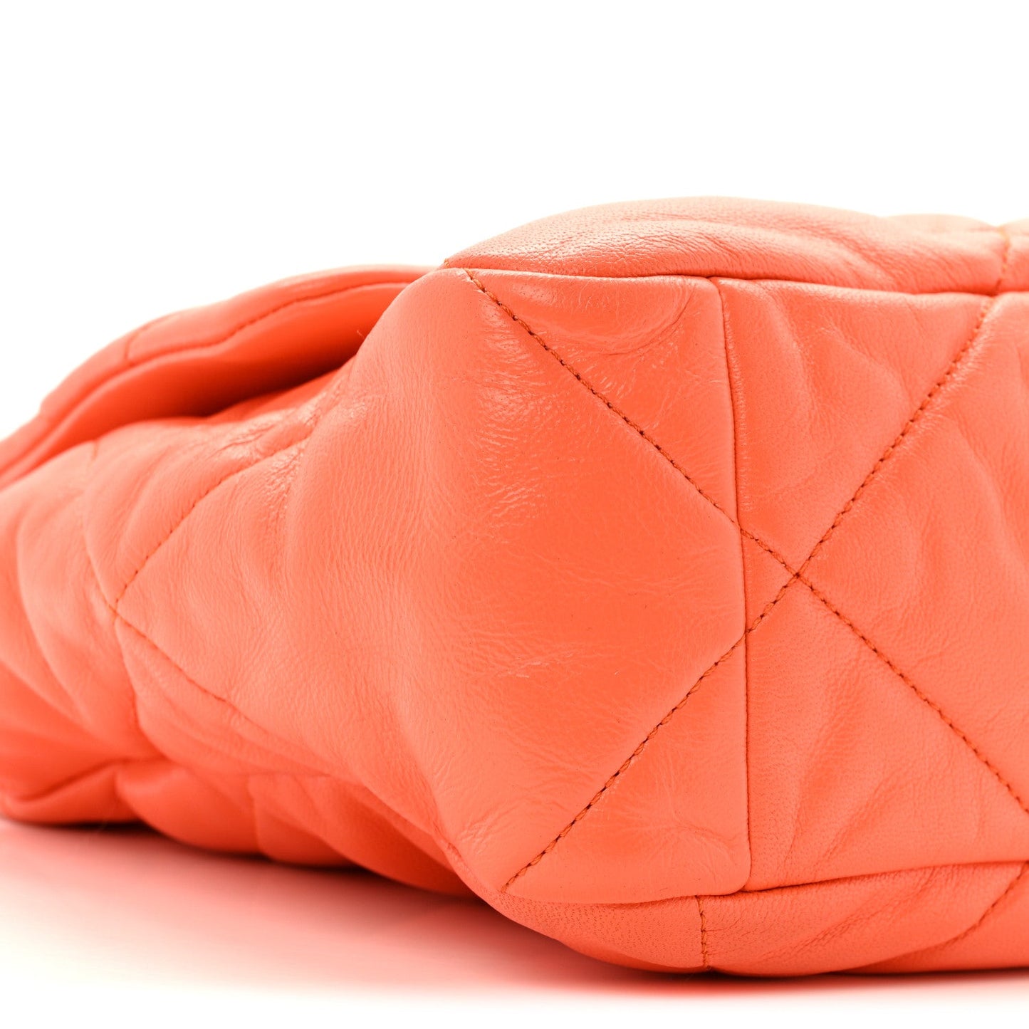 Chanel Lambskin Quilted Large Chanel 19 Flap Orange