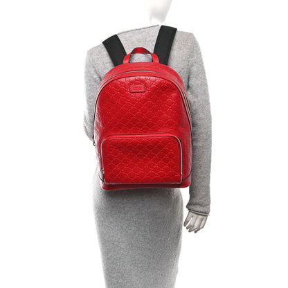 Gucci Guccissima Signature Day Backpack Hibiscus Red
