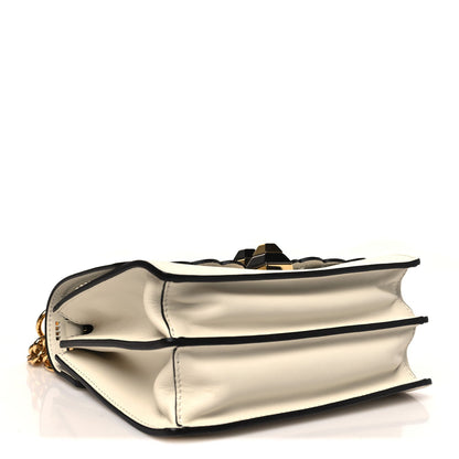 Fendi Vitello Grace Openwork Small Kan I Shoulder Bag White Ice