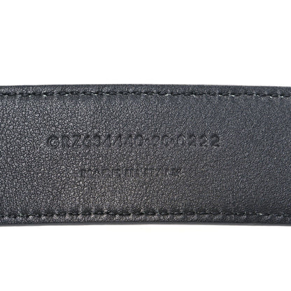 Saint Laurent Grained Calfskin Monogram Cassandre Square Buckle Belt  90 36 Black