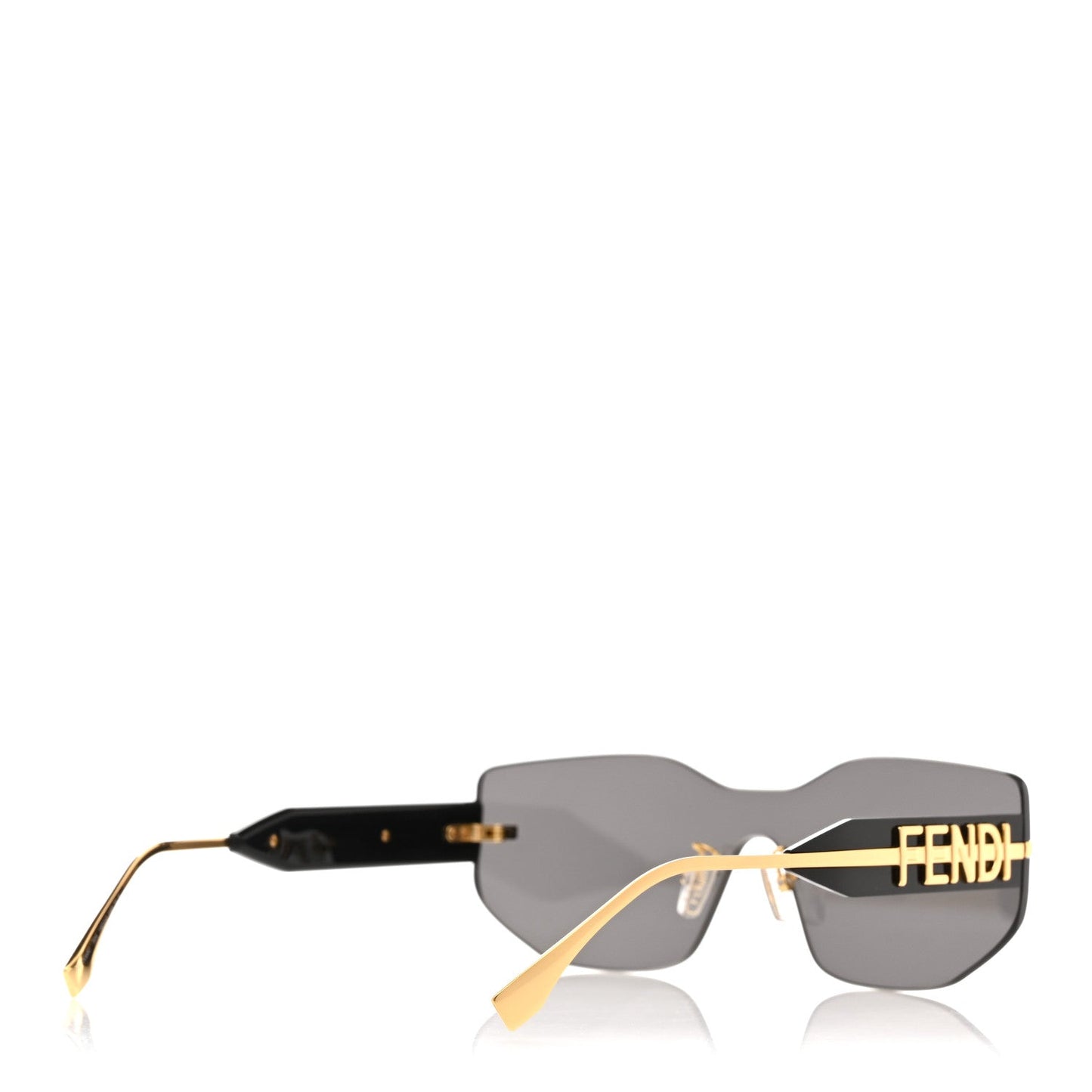 Fendi Metal Fendigraphy Shield Sunglasses FE 40066U Black Gold