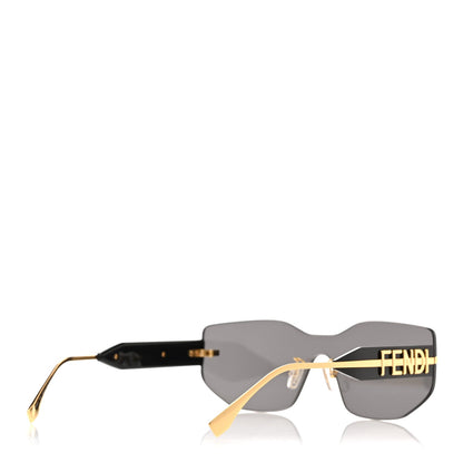 Fendi Metal Fendigraphy Shield Sunglasses FE 40066U Black Gold