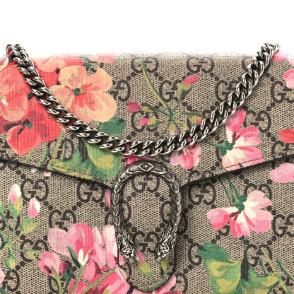 Gucci GG Supreme Monogram Blooms Mini Dionysus Chain Wallet Beige Multicolor Dry Rose