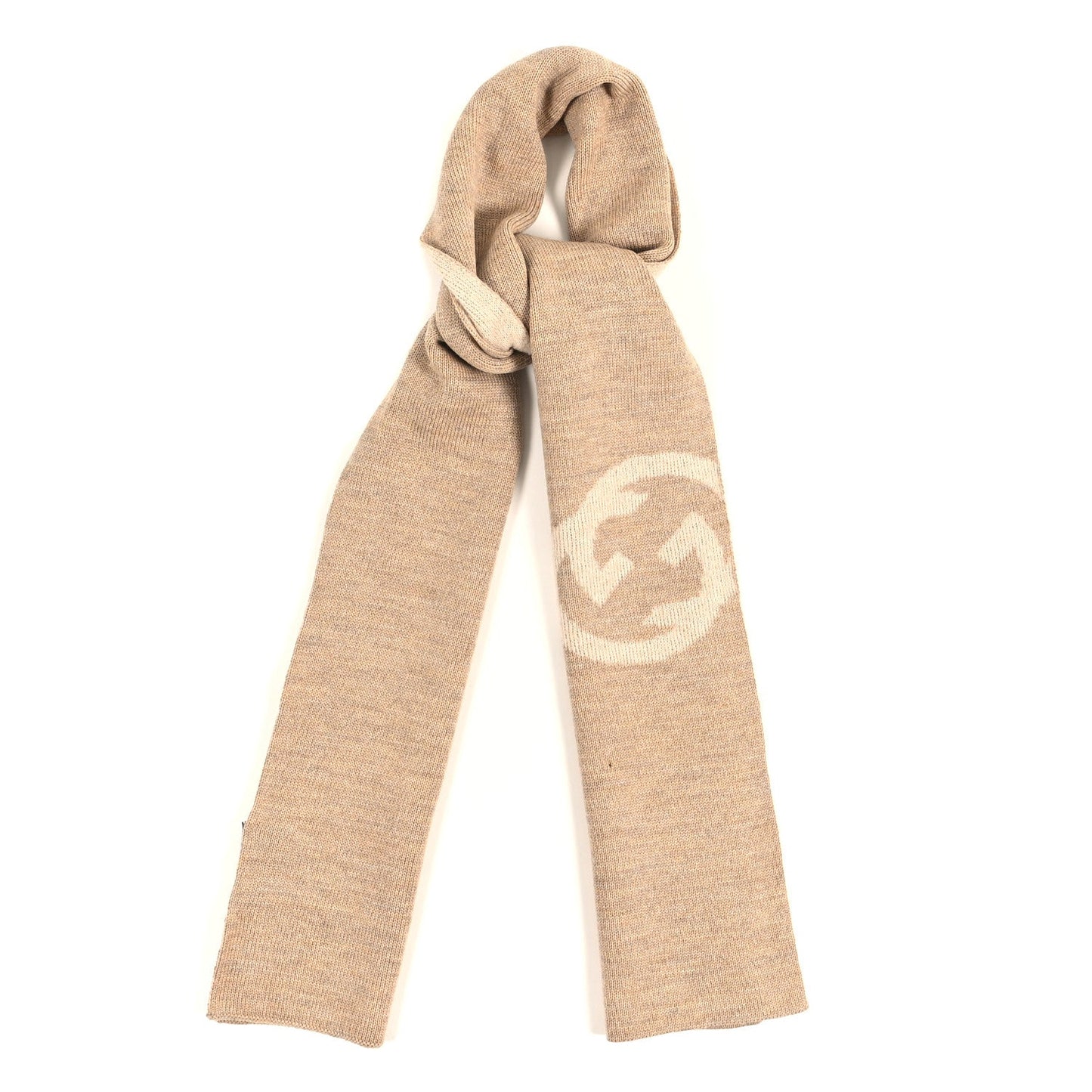 Gucci Wool Interlocking G Scarf Beige