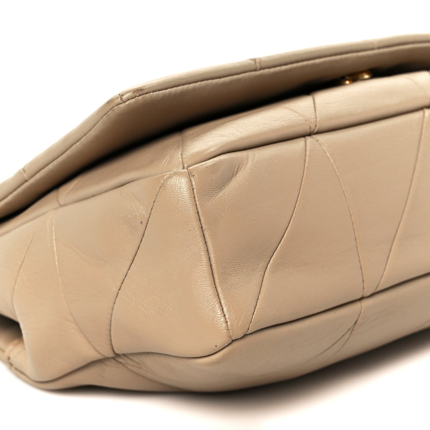 Saint Laurent Lambskin Patchwork Monogram Medium Jamie Beige