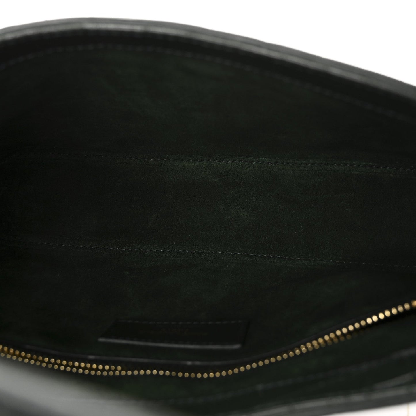 Saint Laurent Calfskin Crocodile Embossed Le 5 A 7 Hobo Dark Green Bottle