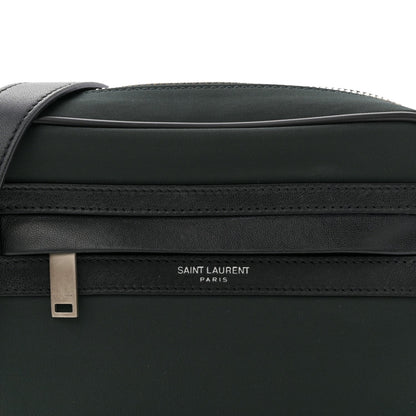 Saint Laurent Lambskin Nylon Small Camp Camera Bag Dark Green