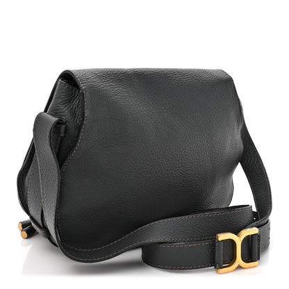 Chloe Grained Calfskin Medium Marcie Saddle Bag Iron Grey