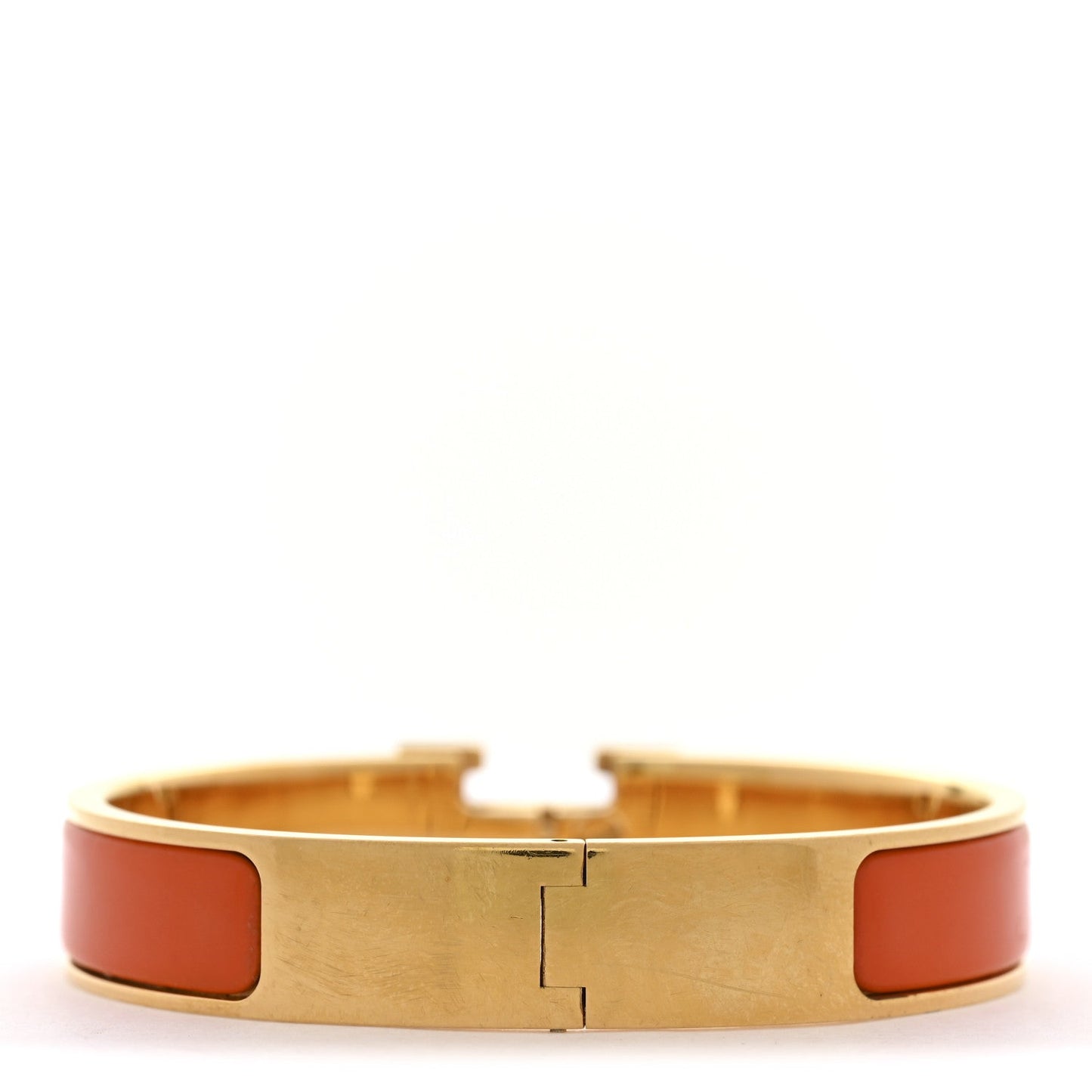 Hermes Enamel Narrow Clic Clac H Bracelet PM Orange