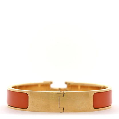 Hermes Enamel Narrow Clic Clac H Bracelet PM Orange