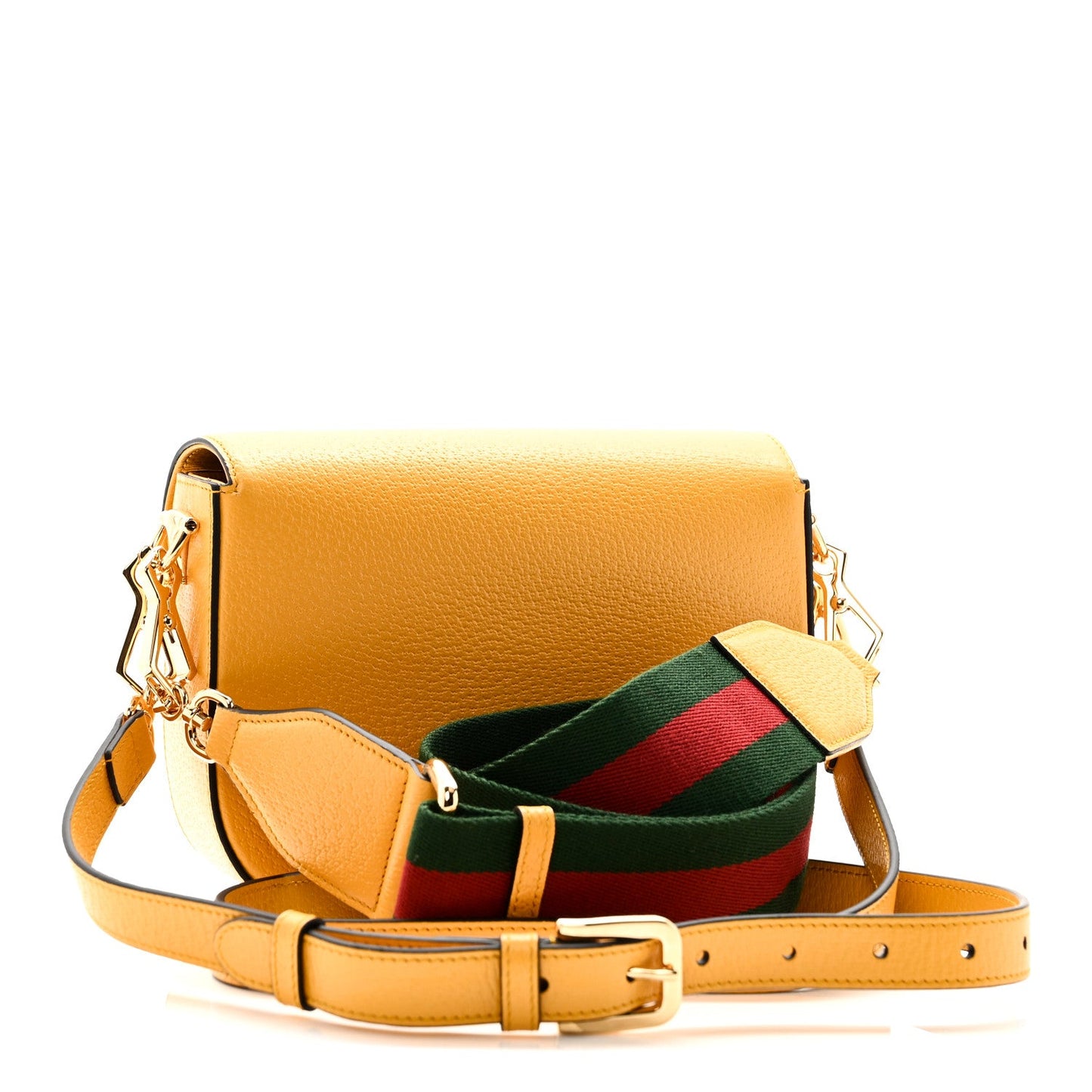 Gucci X ADIDAS Textured Dollar Calfskin Web Trefoil Mini Horsebit 1955 Shoulder Bag Crop Black