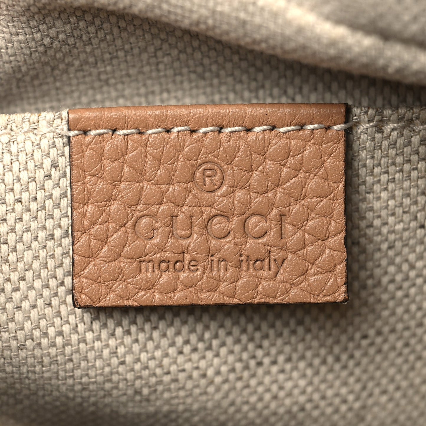 Gucci Pebbled Calfskin Small Soho Disco Bag Camelia