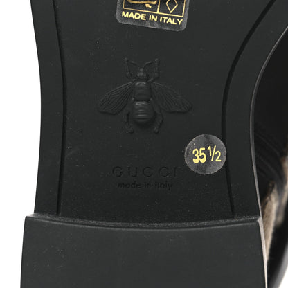 Gucci Flores Calfskin Monogram Maxi GG Nappa Matelasse Double G 40mm Ankle Boots 35.5 Black Camel Ebony