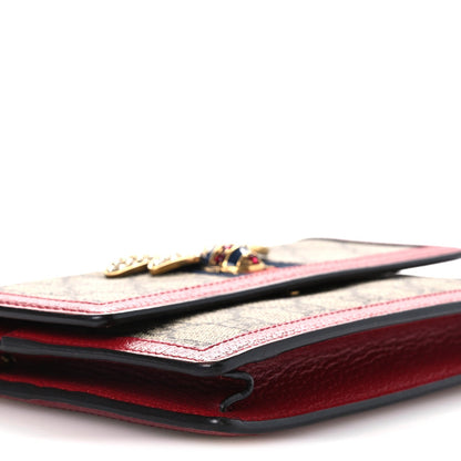 Gucci GG Supreme Monogram Web Queen Margaret Chain Wallet Red