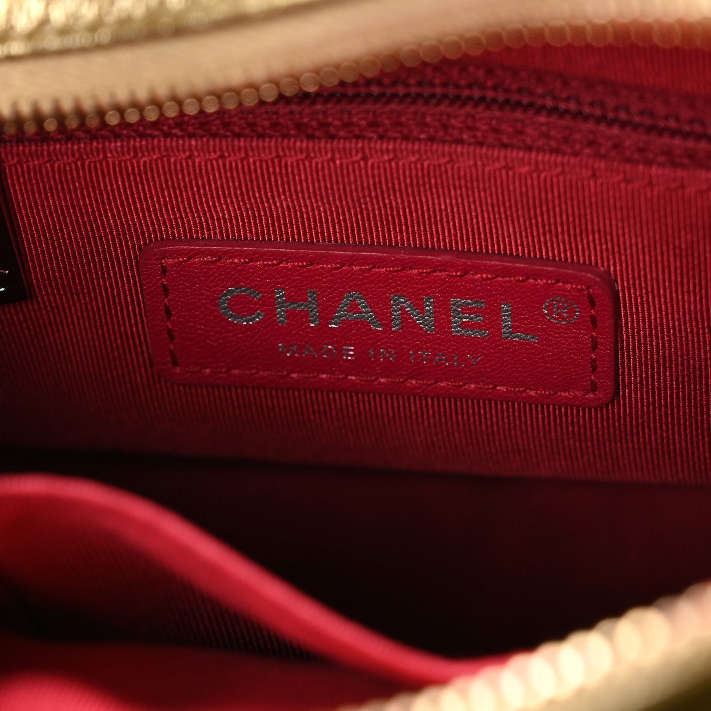 Chanel Metallic Aged Calfskin Quilted Small Gabrielle Hobo Gold