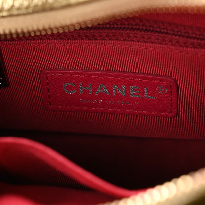 Chanel Metallic Aged Calfskin Quilted Small Gabrielle Hobo Gold