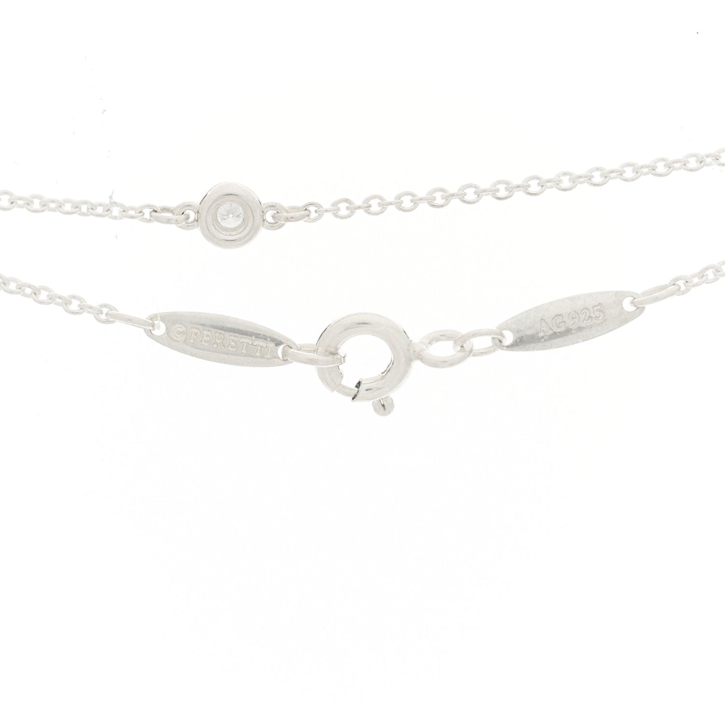 Tiffany Sterling Silver Diamond Orange Chalcedony Elsa Peretti Color By The Yard Sprinkle Necklace