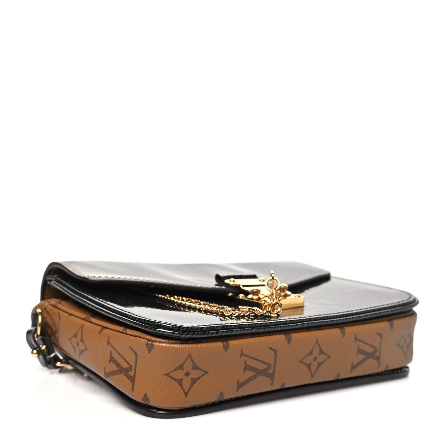 Louis Vuitton Shiny Epi Reverse Monogram Pochette Metis Mini Marine