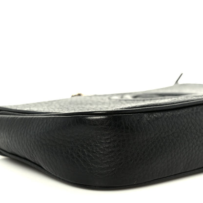 Gucci Pebbled Calfskin Medium Soho Flap Crossbody Black